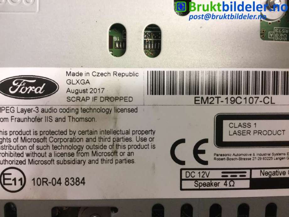 Bilstereo til Ford S-Max 2015-->> (Type II)  (FORD|EM2T-19C107-CL|)