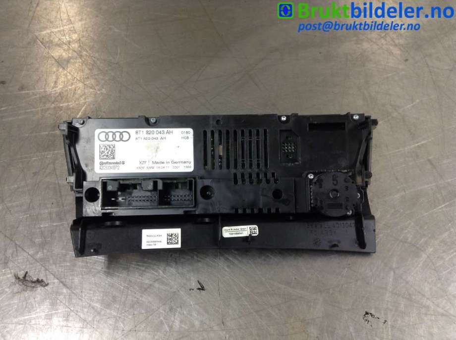 Varmeapparat betjening til Audi A4 2007-2014 (Type IV) (B8) (B8) (AUDI|8T1 820 043 AH|A2C53345972|)