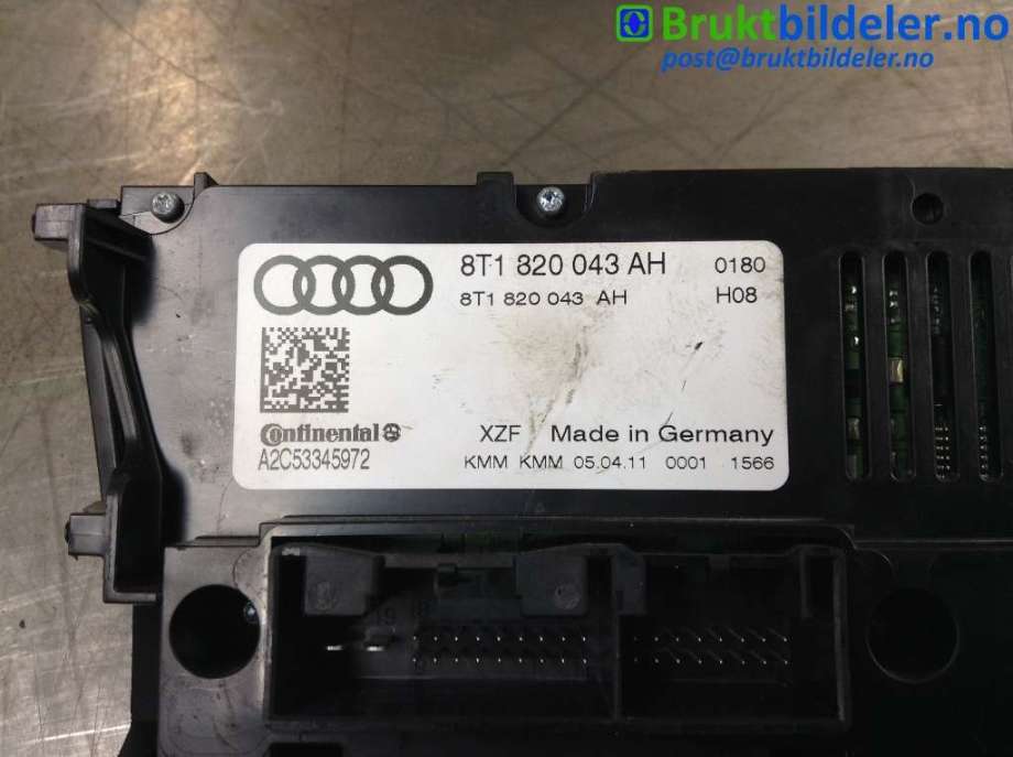 Varmeapparat betjening til Audi A4 2007-2014 (Type IV) (B8) (B8) (AUDI|8T1 820 043 AH|A2C53345972|)