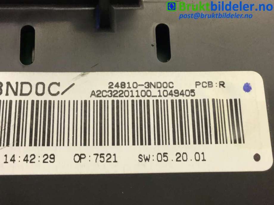 Instrumentpanel til Nissan Leaf 2011-2017 (Type I)  (NISSAN|24810 3ND0C|A2C32201100|)