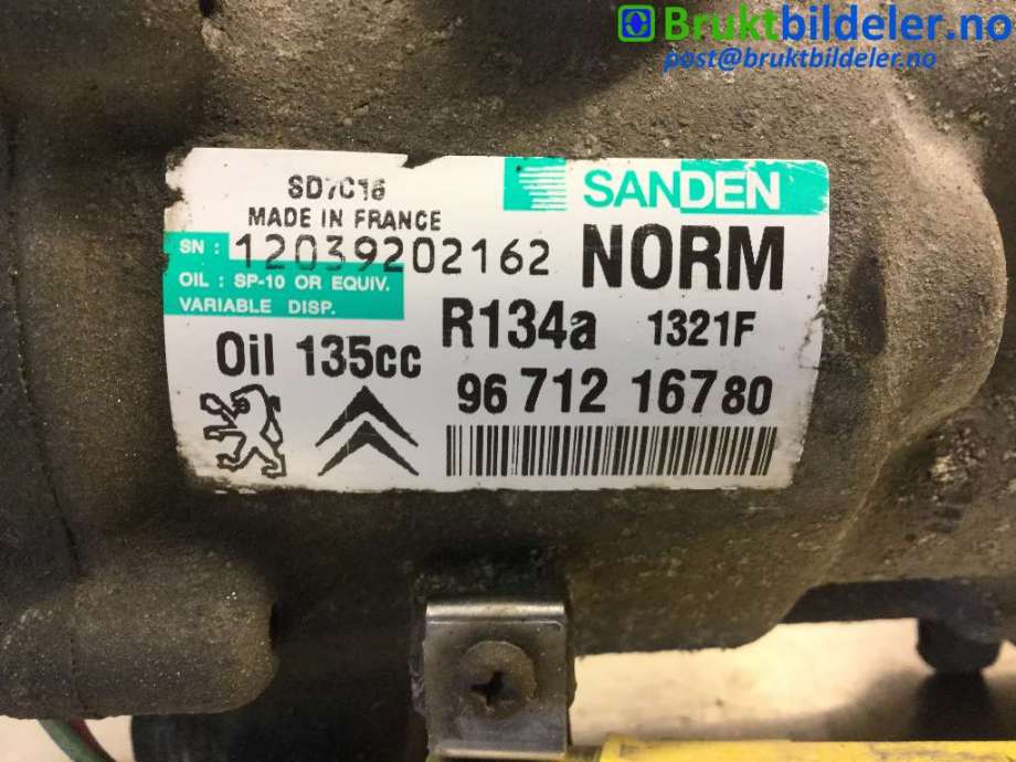 Aircondition kompressor til Citroën C5 2008-2017 (Type II) (CITROEN|9671216780|)
