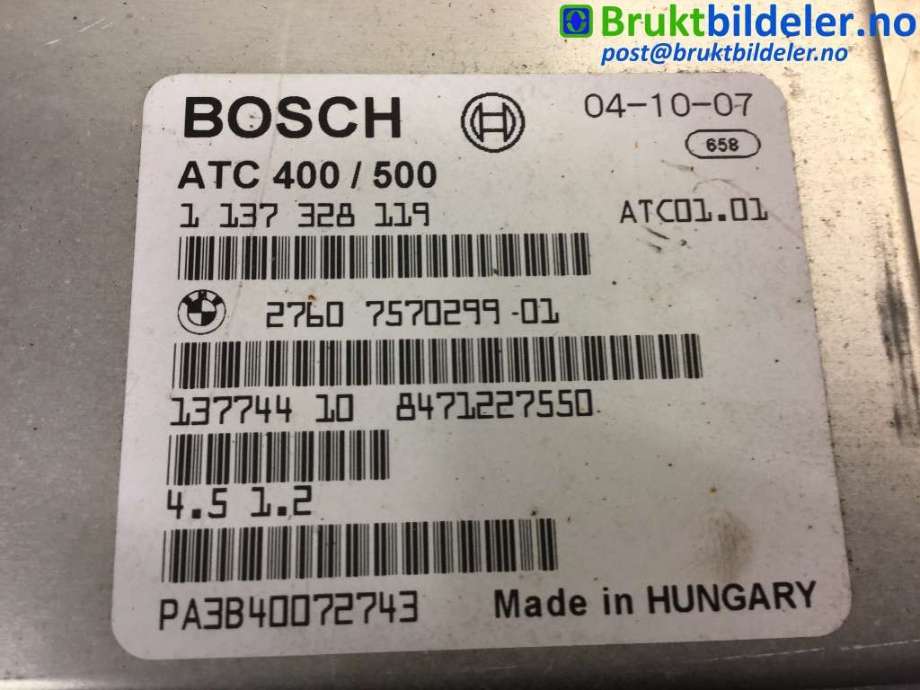 Styreenhet 4WD til BMW X3 2007-2010 (Fase 2) (E83) (E83) (BMW|2760 7 570 299|1 137 328 119|)