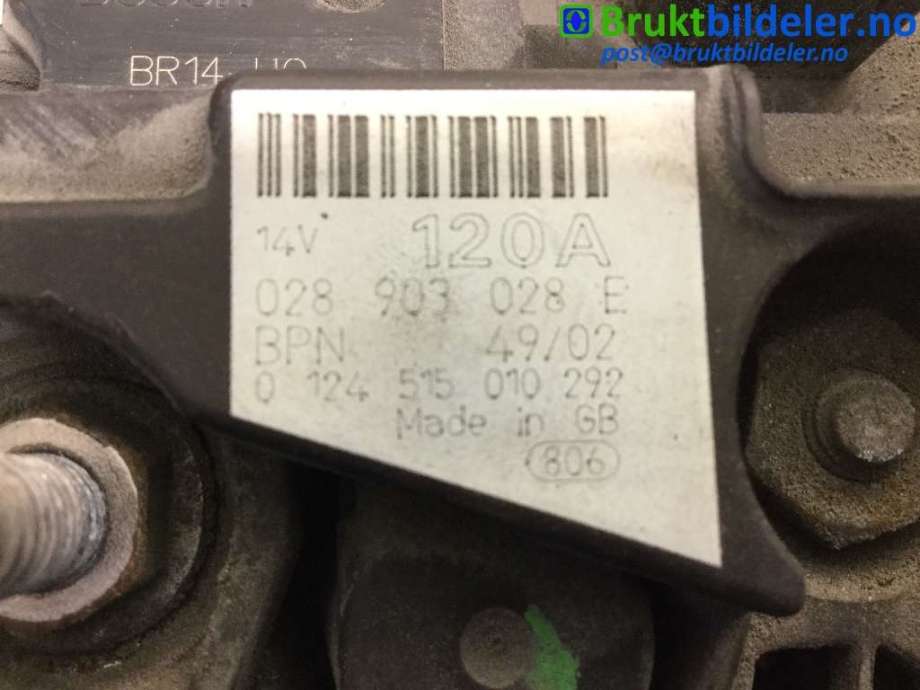 Dynamo til Ford Galaxy 2001-2006 (Type II)  (FORD|028 903 028 E|0 124 515 010 292|)