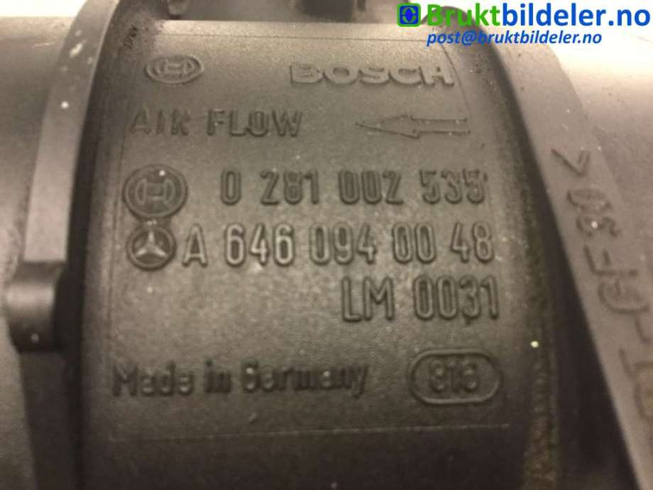 Luftmengde/luftmassemåler til Mercedes C-Klasse 2007-2011 (Fase 1) (W204) (W204) (MERCEDES|A 646 094 00 48|0 281 002 535|)