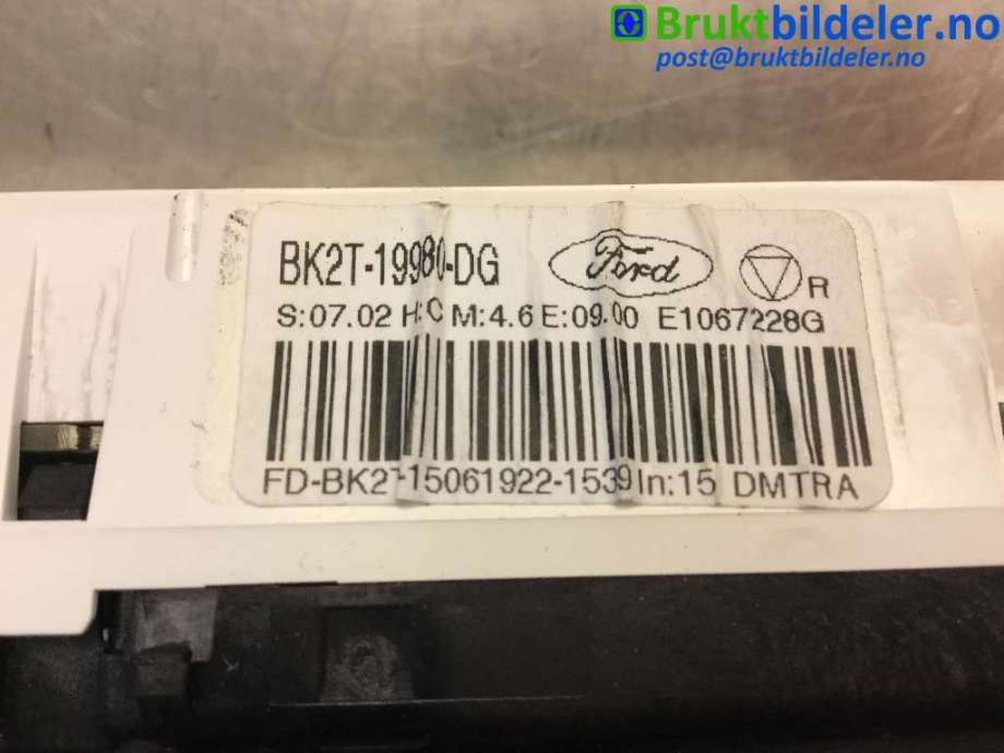Varmeapparat betjening til Ford Transit Custom 2013-2023 (Type I)  (FORD|BK2T-19980-DG|)