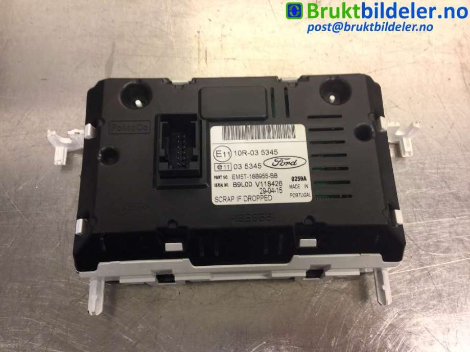 Multimedia display (MCU - Media Controller Unit) til Ford Transit Custom 2013-2023 (Type I)  (FORD|EM5T-18B955-BB|)