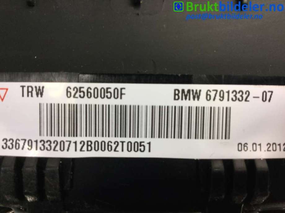 Airbag rattpute til BMW 1-Serie 2011-2015 (Fase 1) (F20/F21) (F20/F21) (BMW|6 791 332-07|62560050F|)