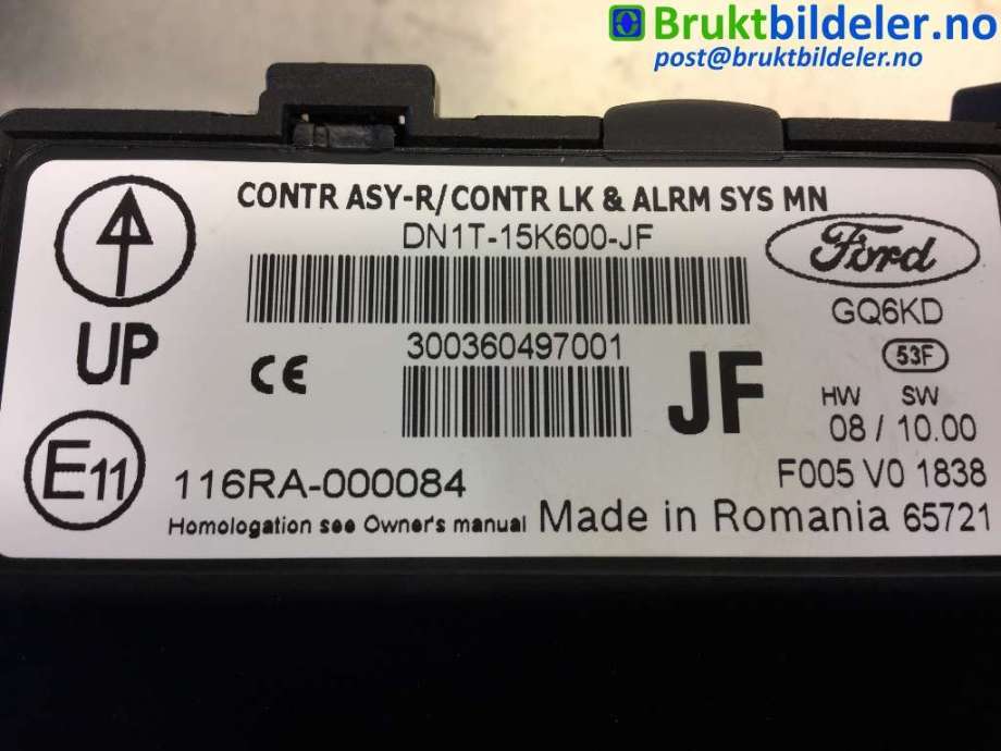 Styreenhet sentrallås til Ford Fiesta 2013-2017 (Type VI, Fase 2)  (FORD|DN1T-15K600-JF|)