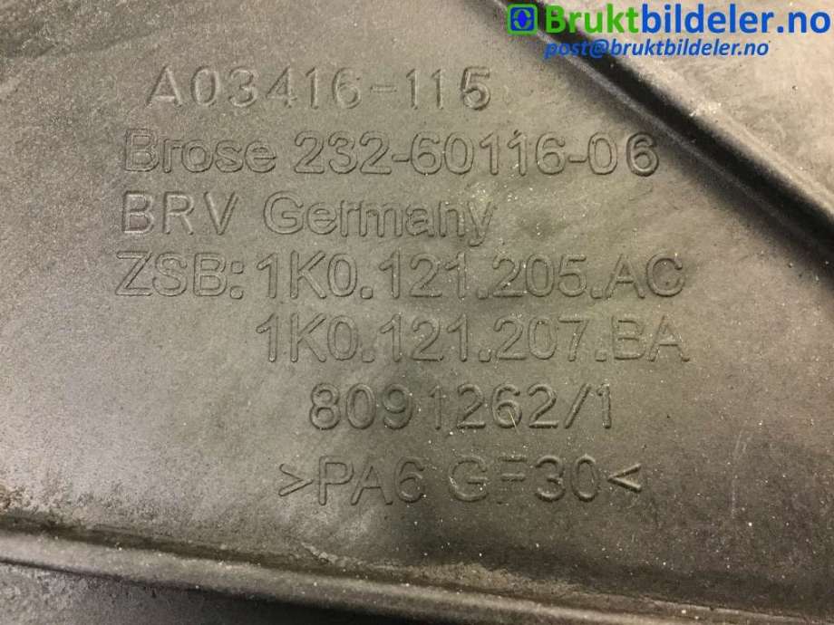 Kjølevifte til Audi A3 2009-2012 (Type II, Fase 2)  (AUDI|1K0 959 455 FB||1K0 121 205 AC)