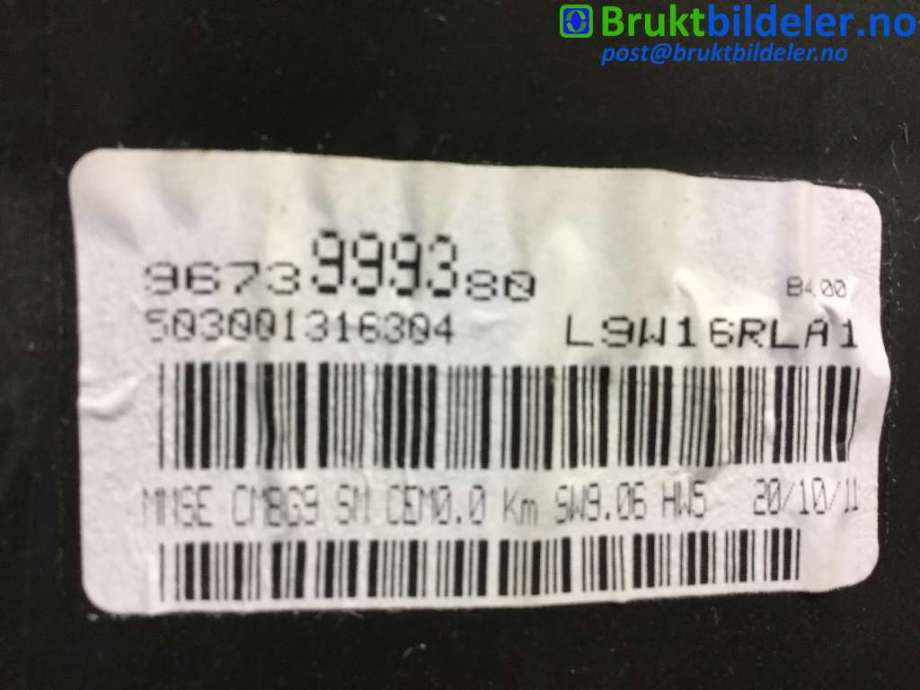 Instrumentpanel til Peugeot Partner 2008-2015 (Type II, Fase 1)  (PEUGEOT|9673999380|)