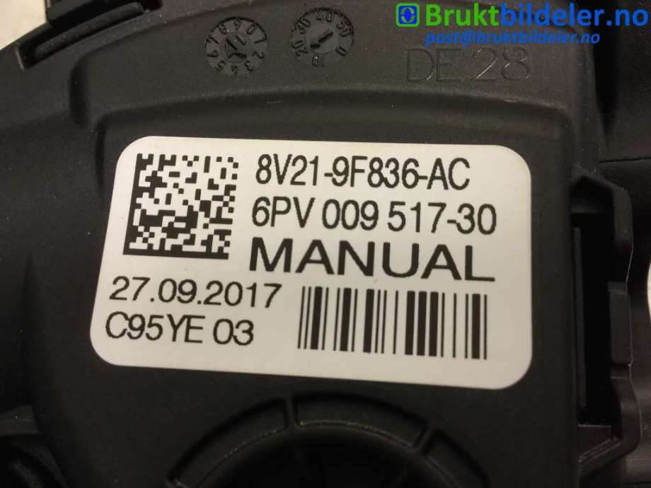 Pedal gass til Ford Transit Courier 2018-2023 (Type I, Fase 2)  (FORD|8V21-9F836-AC|6PV 009 517-30|)