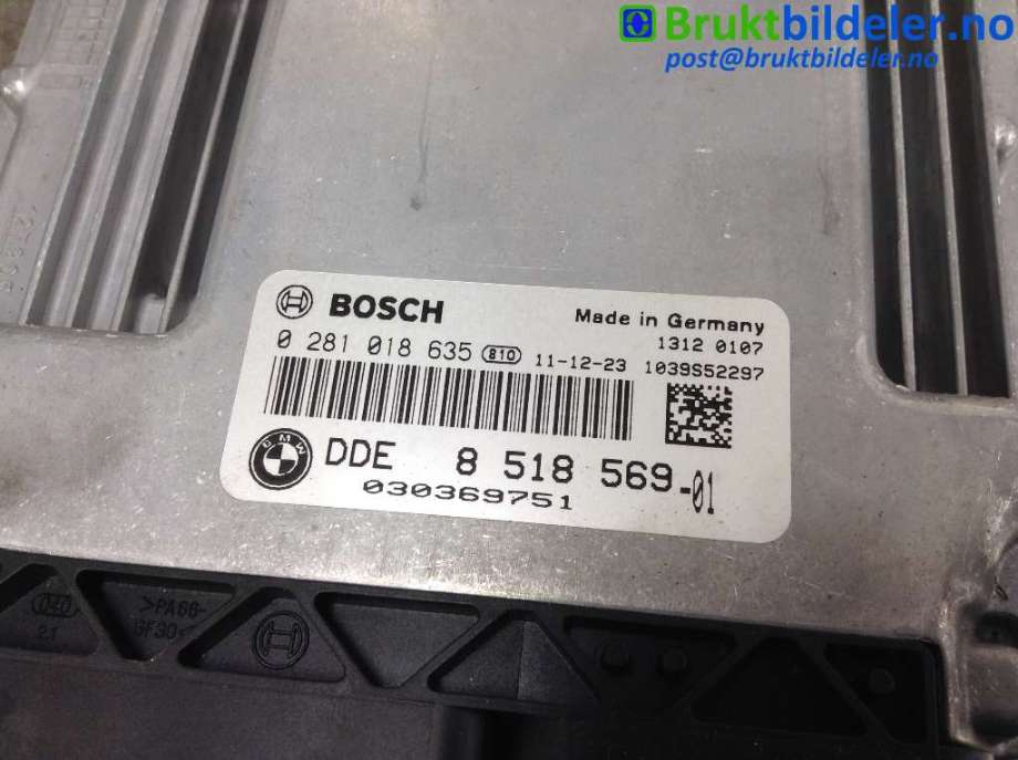 Styreenhet motor til BMW 1-Serie 2011-2015 (Fase 1) (F20/F21) (F20/F21) (BMW|8 518 569-01|0 281 018 635|)