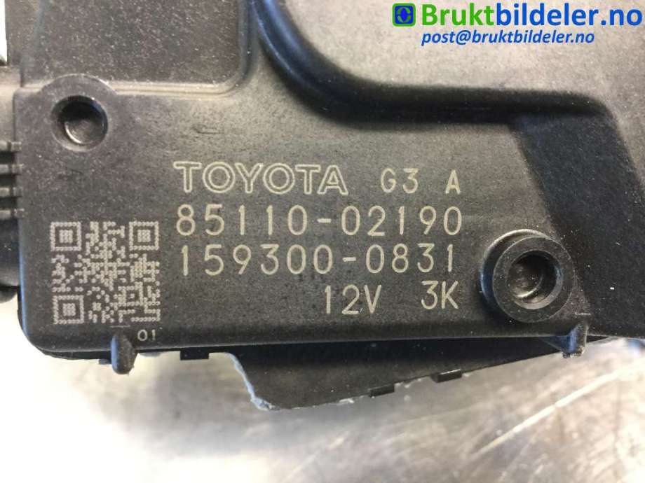 Viskermotor frontrute til Toyota Auris 2007-2010 (Type I, Fase 1)  (TOYOTA|85110-02190|159300-0831|)