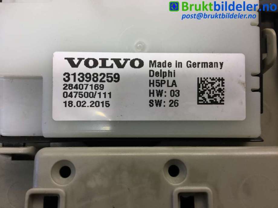 Taklyspanel til Volvo V40 2012-2019  (VOLVO|39828786 AA||31398259)