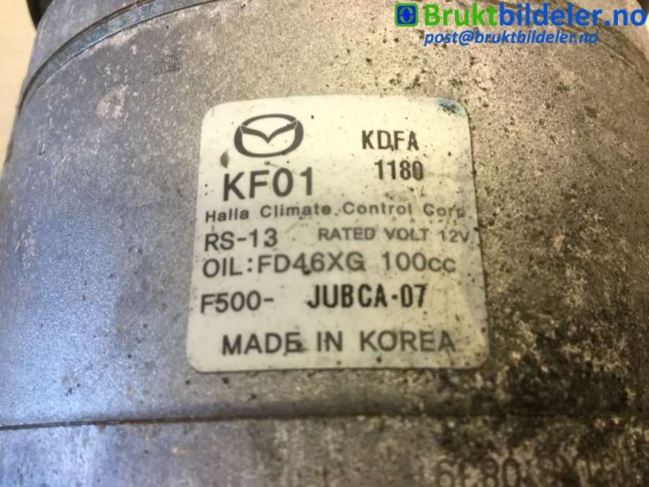 Aircondition kompressor til Mazda 3 2013-2016 (Type III, Fase 1)  (MAZDA||F500-JUBCA-07)