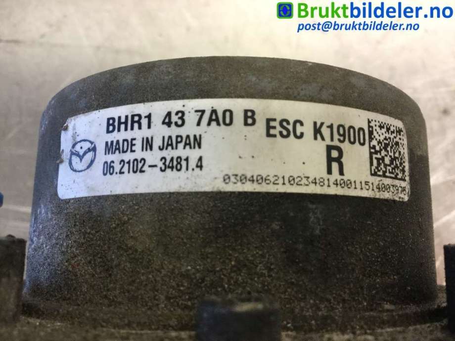 ABS sentral til Mazda 3 2013-2016 (Type III, Fase 1)  (MAZDA|BHR1 43 7A0 B|06.2109-7327.3|06.2621-3595.1)