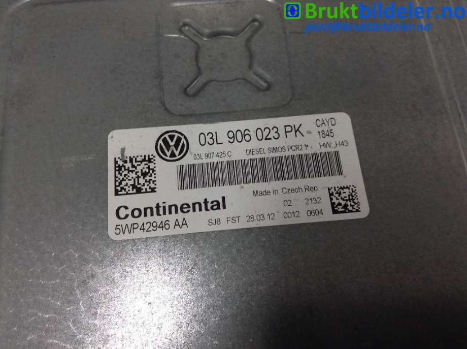 Styreenhet motor til VW Caddy 2010-2015 (Type III, Fase 2)  (VOLKSWAGEN|03L 906 023 PK|5WP42946AA|)
