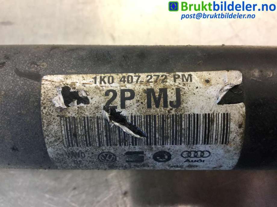 Drivaksel høyre foran til VW Caddy 2010-2015 (Type III, Fase 2)  (VOLKSWAGEN|1K0 407 272 PM|)
