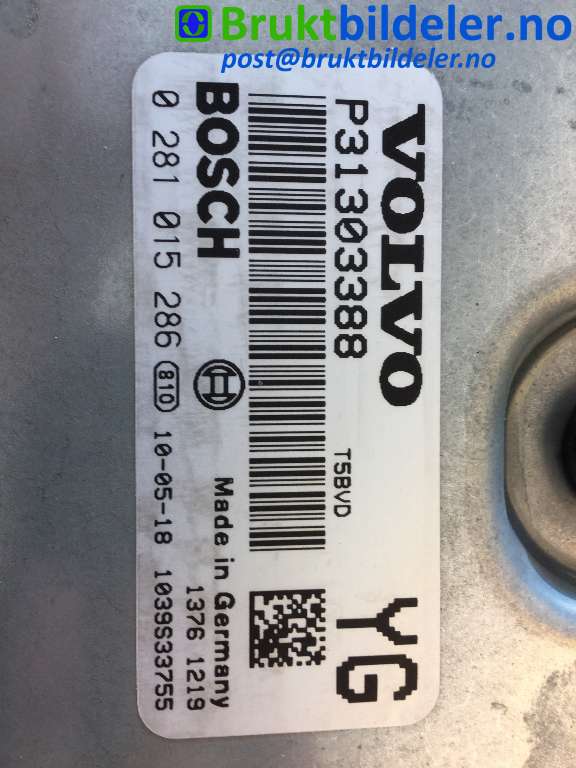 Styreenhet motor til Volvo XC60 2008-2013 (Type I, Fase 1)  (VOLVO|31303388|0 281 015 286|)