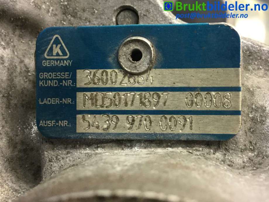 Turbo til Volvo XC60 2008-2013 (Type I, Fase 1)  (VOLVO|36002664|5439 970 0091|)