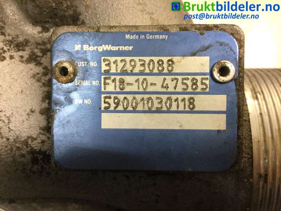 Turbo rør til Volvo XC60 2008-2013 (Type I, Fase 1) (VOLVO|31293088|59001030118|)