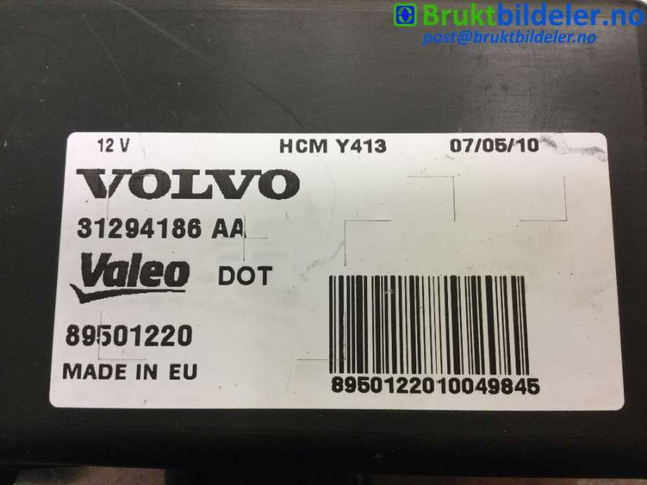 Styreenhet diverse til Volvo XC60 2008-2013 (Type I, Fase 1)  (VOLVO|31294186 AA|)