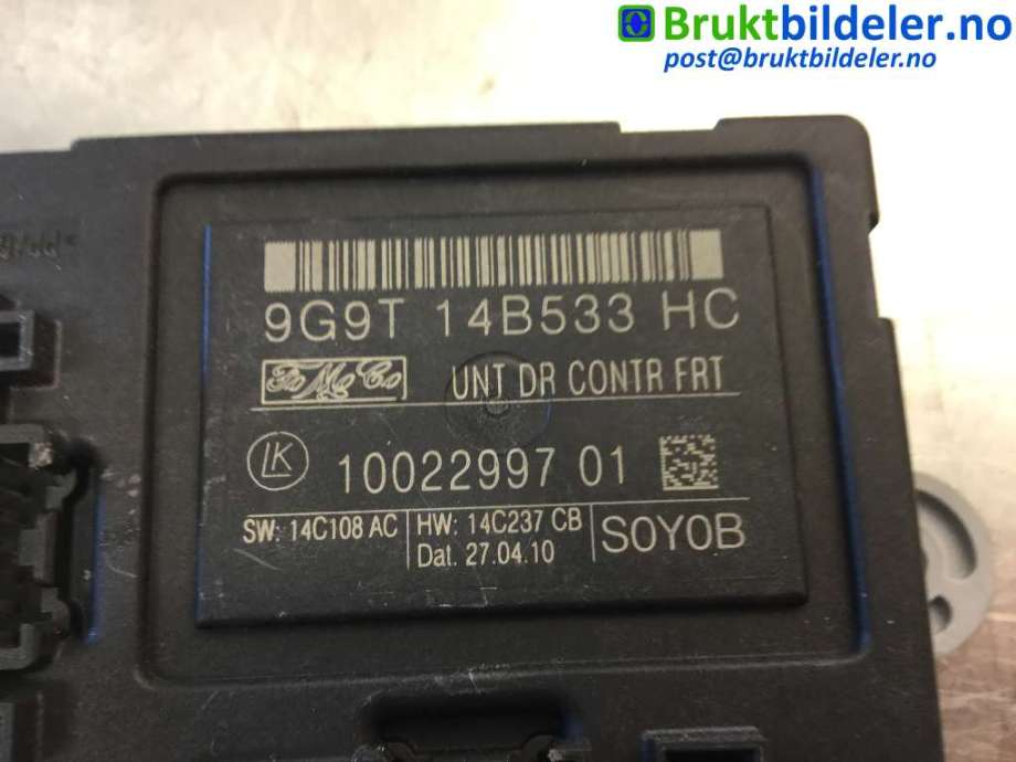 Styreenhet dør venstre foran til Volvo XC60 2008-2013 (Type I, Fase 1)  (VOLVO||10022997-01|9G9T-14B533-HC)