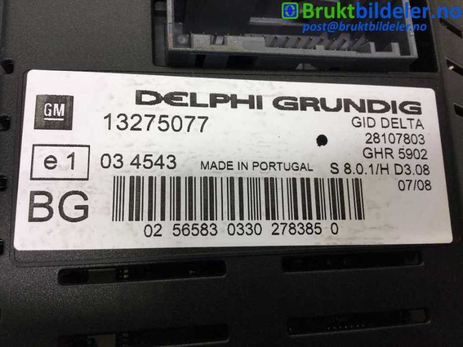 Multimedia display (MCU - Media Controller Unit) til Opel Astra H 2004-2009  (OPEL|13275077|28107803|)