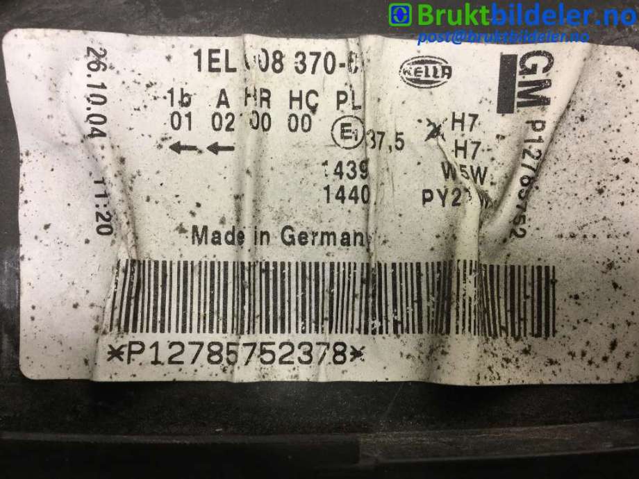 Frontlykt høyre halogen til Saab 9-3 2003-2007 (Type II, Fase 1) (SAAB|P12785752|)