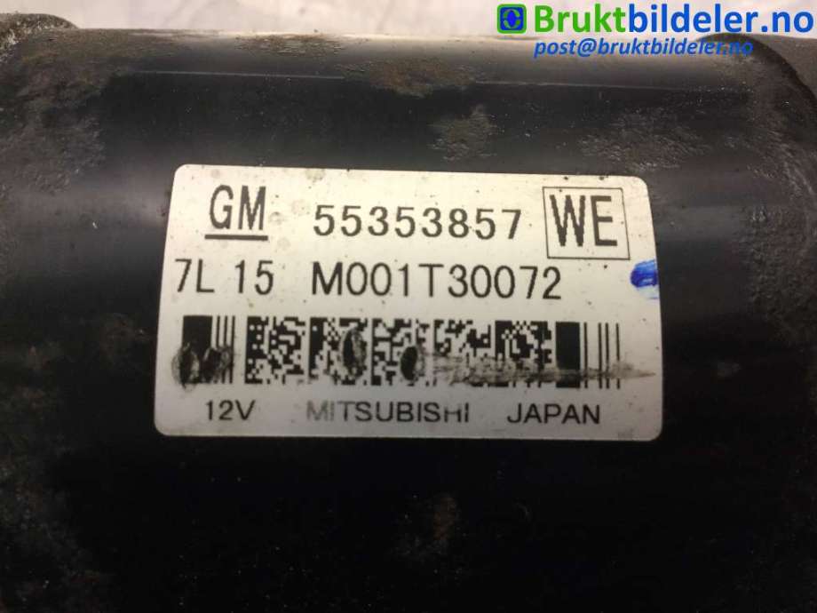Starter diesel til Opel Astra H 2004-2009  (OPEL|55353857|M001T30072|)