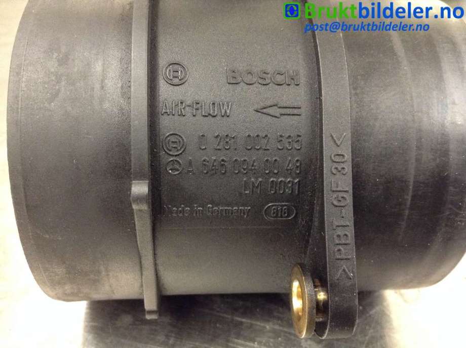 Luftmengde/luftmassemåler til Mercedes E-Klasse 2002-2006 (Fase 1) (W211) (W211) (MERCEDES|A 646 094 00 48|0 281 002 535|LM0031)
