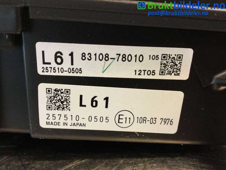 Instrumentpanel til Lexus NX 2014-2021 (Type I) (AZ10) (AZ10) (LEXUS|83108-78010|257510-0505|)