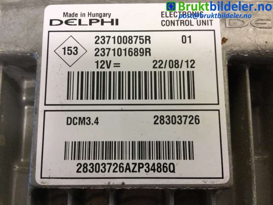 Styreenhet motor til Nissan NV200 2010-2019  (NISSAN|237100875R|28303726|237101689R)