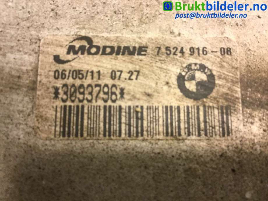 Intercooler til BMW X1 2009-2015 (E84) (E84) (BMW|7 524 916-08|3093796|)