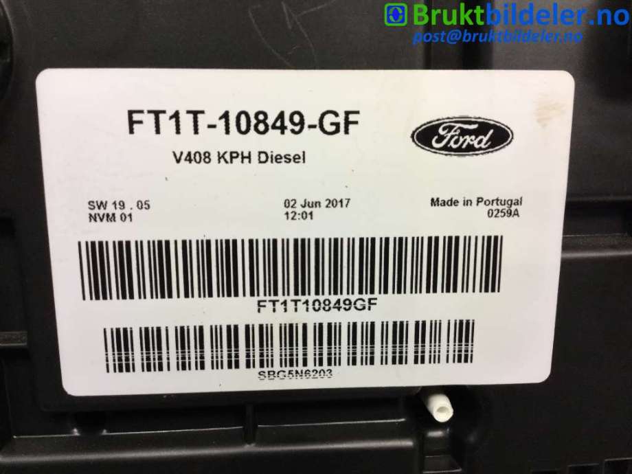 Instrumentpanel til Ford Transit Connect 2013-2018 Type II, Fase 1  (FORD|FT1T10849GF||FT1T-10849-GF)