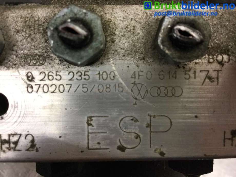 ABS sentral til Audi A6 2005-2008 (Type III, Fase 1) (C6) (C6) (AUDI|4F0 614 517 AC|0 265 235 100|4F0 614 517 T)