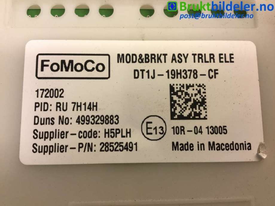 Styreenhet hengerfeste til Ford Transit Connect 2013-2018 Type II, Fase 1  (FORD|DT1J-19H378-CF|28525491|)