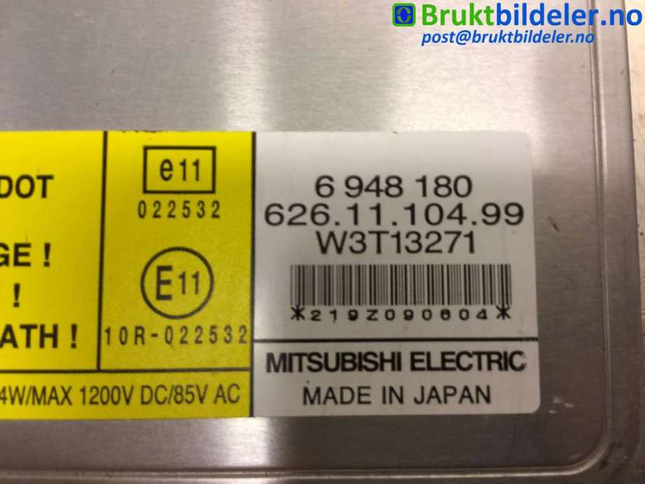 Styreenhet xenon/ballast til Volvo V70 2007-2013 (Type III, Fase 1)  (VOLVO|6948180|626.11.104.99|W3T13271)