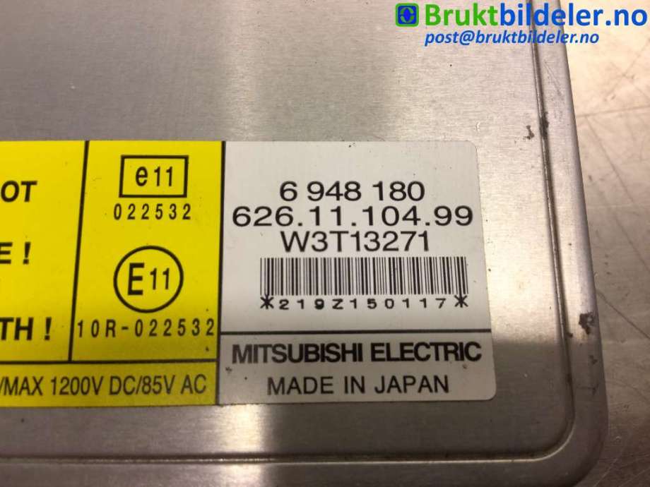 Styreenhet xenon/ballast til Volvo V70 2007-2013 (Type III, Fase 1)  (VOLVO|6948180|626.11.104.99|W3T13271)