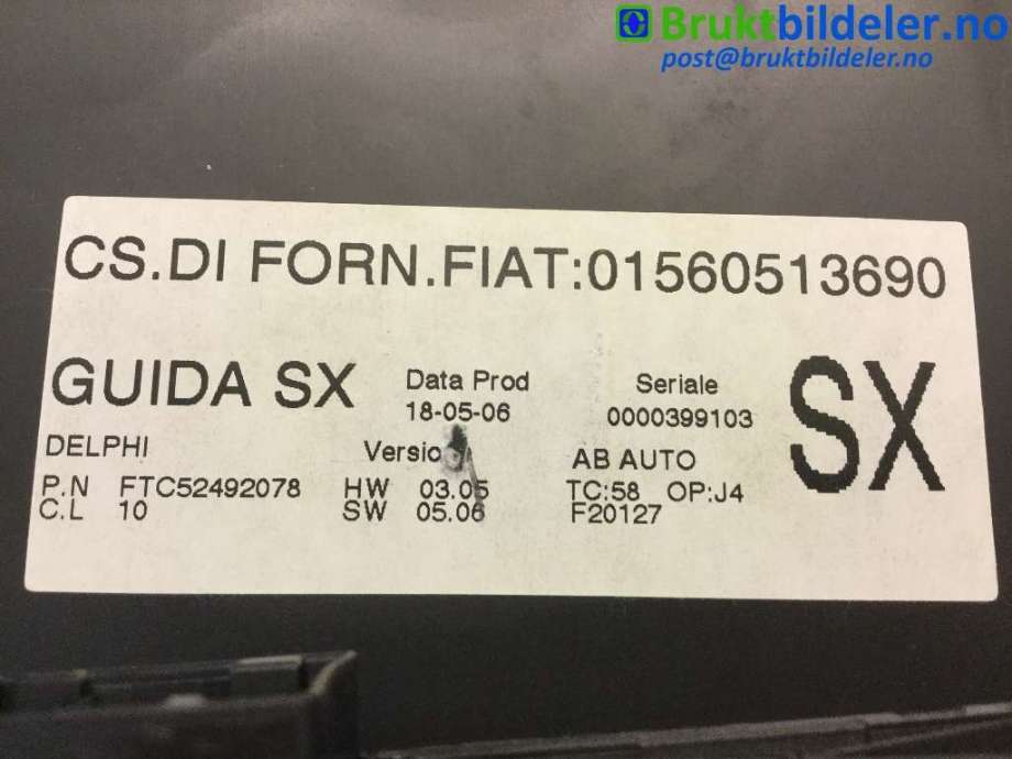 Varmeapparat betjening til Alfa Romeo GT 2004-2010  (ALFA ROMEO|01560513690|FTC52492078|)