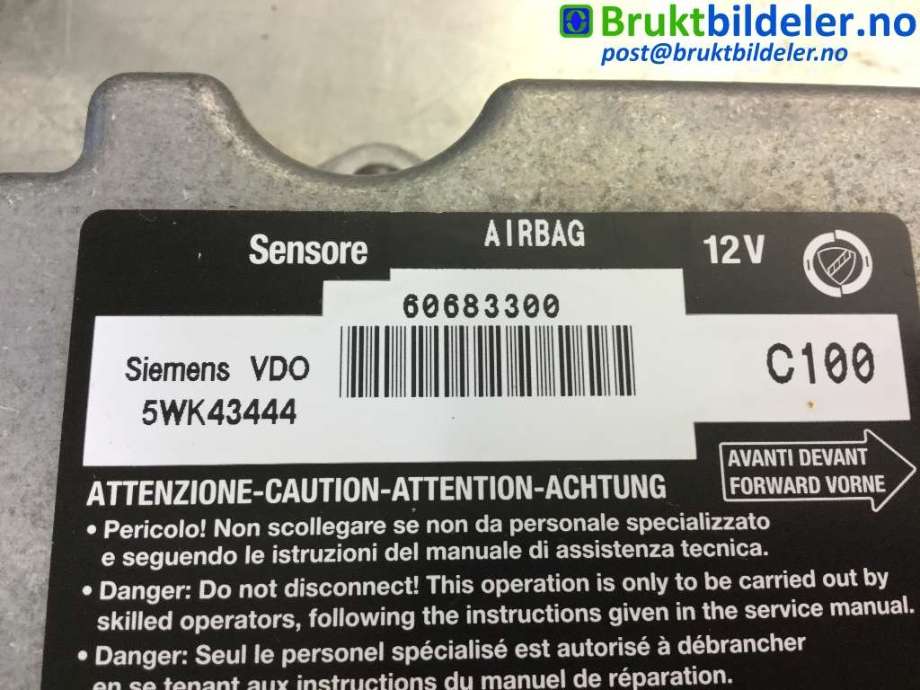 Airbag elektronikk til Alfa Romeo GT 2004-2010  (ALFA ROMEO|60683300|5WK43444|)