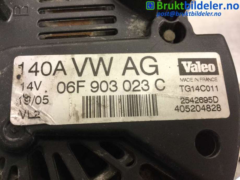 Dynamo til Škoda Octavia 2005-2008 (Type II, Fase 1)  (06F 903 023 C|2542695D|TG14C011)