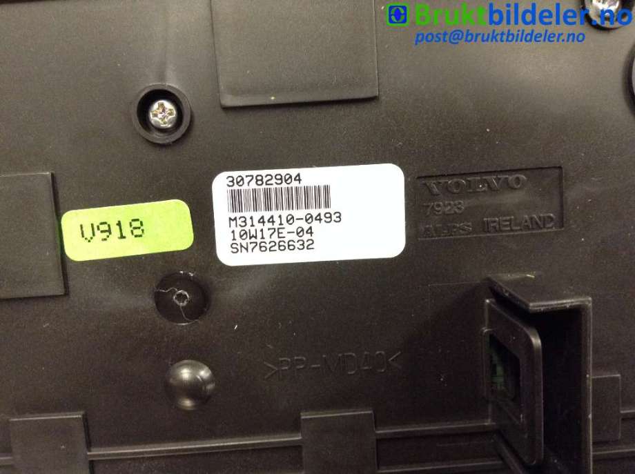 Varmeapparat betjening til Volvo S80 2006-2013 (Type II, Fase 1)  (VOLVO|30782904|M314410-0493|)