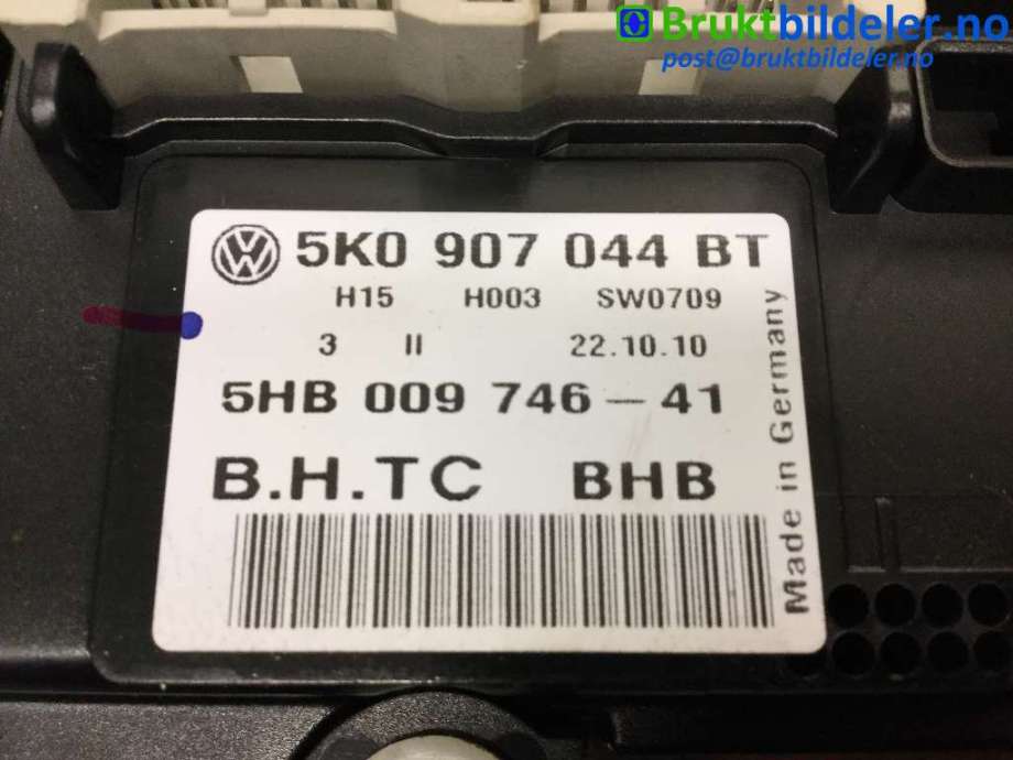 Varmeapparat betjening til VW CC 2008-2012 (PASSAT CC) (PASSAT CC) (VOLKSWAGEN|5K0 907 044 BT|5HB 009 746-41|)