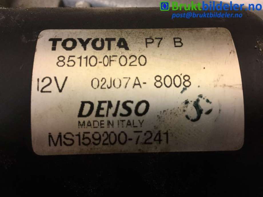 Viskermotor frontrute til Toyota Verso 2004-2009 (Type II) (TOYOTA|85110-0F020|MS159200-7241|)
