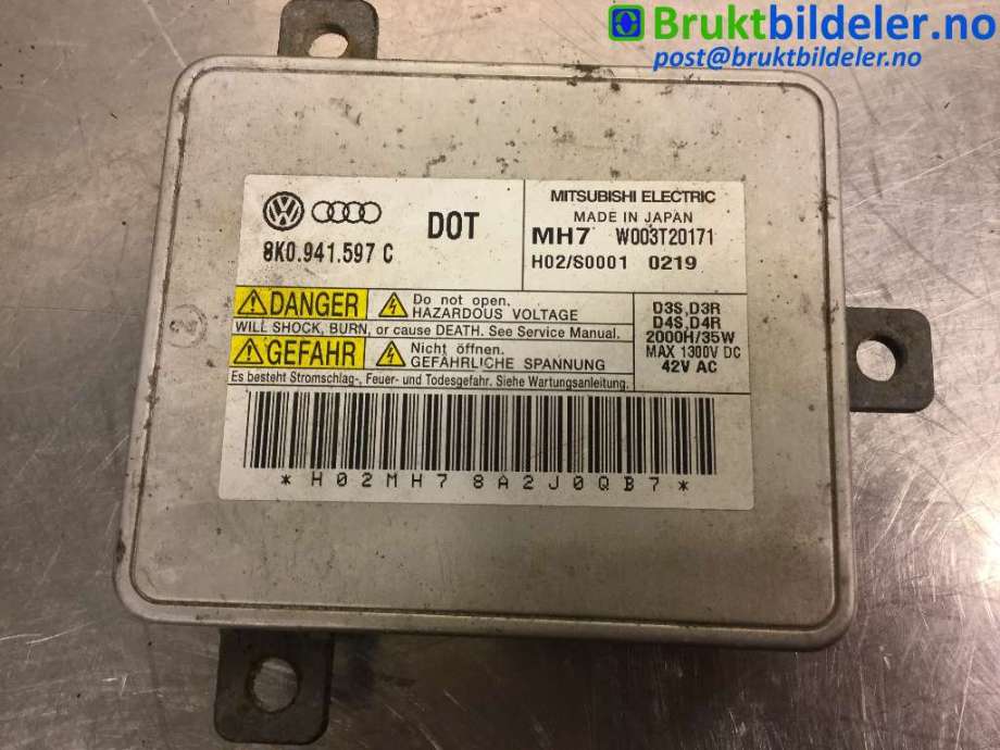 Styreenhet xenon/ballast til Audi A4 2007-2014 (Type IV) (B8) (B8) (AUDI|8K0 941 597|W003T20171|)