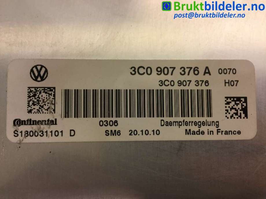 Styreenhet nivå/luftfjæring til VW CC 2008-2012 (PASSAT CC) (PASSAT CC) (VOLKSWAGEN|3C0 907 376 A|S180031101 D|)