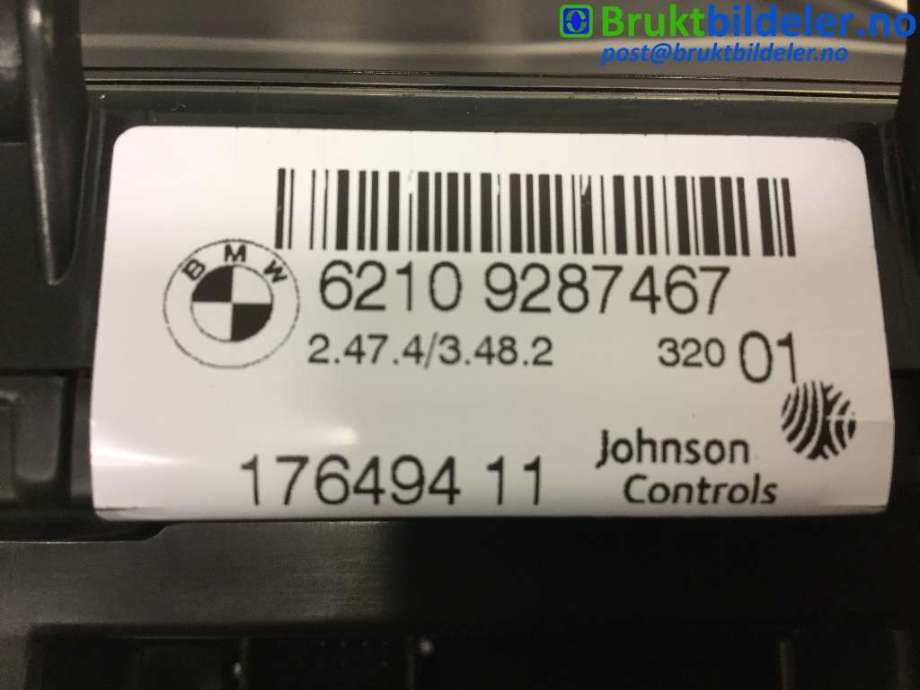 Instrumentpanel til BMW 1-Serie 2011-2015 (Fase 1) (F20/F21) (F20/F21) (BMW|6210 9 287 467|2360044-04|)