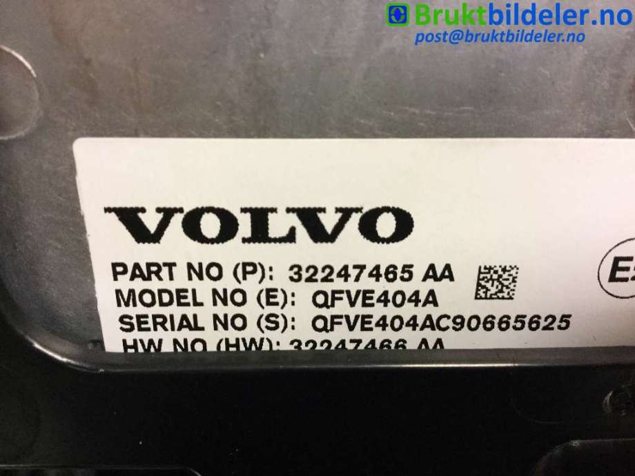 Instrument kjørecomputer til Volvo XC40 2018-2024  (VOLVO|32247465 AA|QFVE404A|)