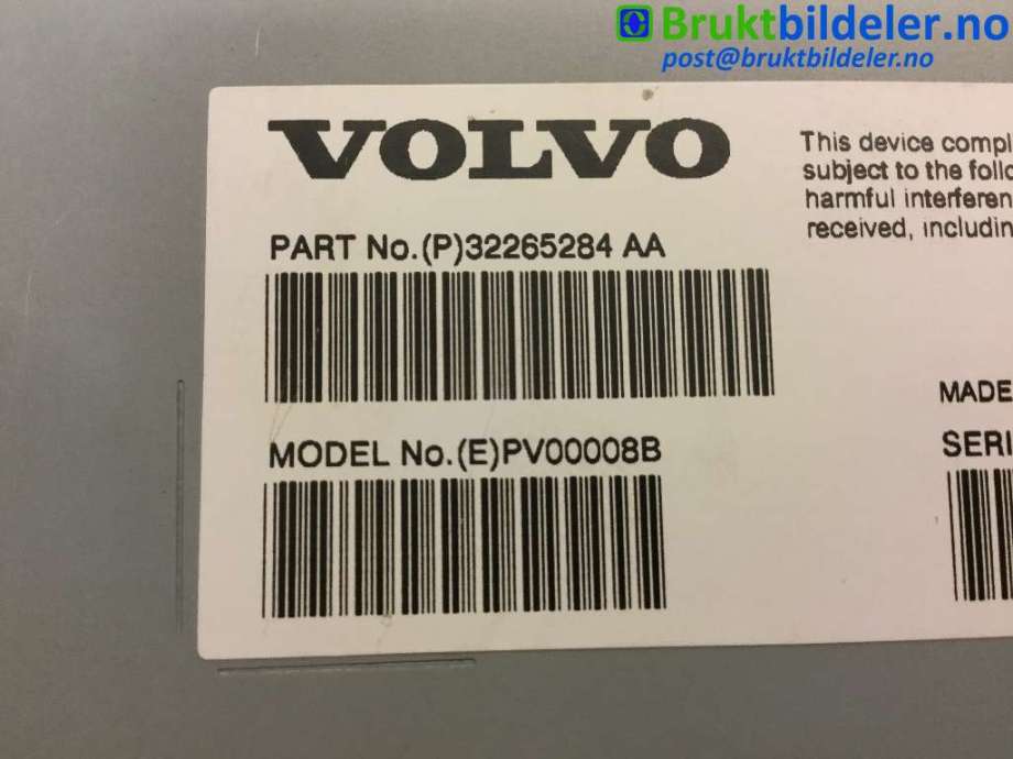 Bilstereo forsterker til Volvo XC40 2018-2024  (VOLVO|32265284 AA|)